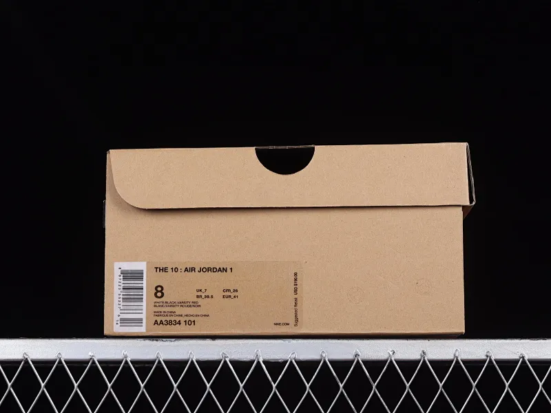 All categories Air Jordan Jordan series basketball shoes Air Jordan 1 High L version Off White x Air Jordan OW AJ1 Joe 1 joint white and red high-top basketball shoes AA3834-101